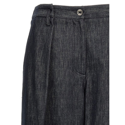 Brunello Cucinelli Blue Cotton Casual Pants