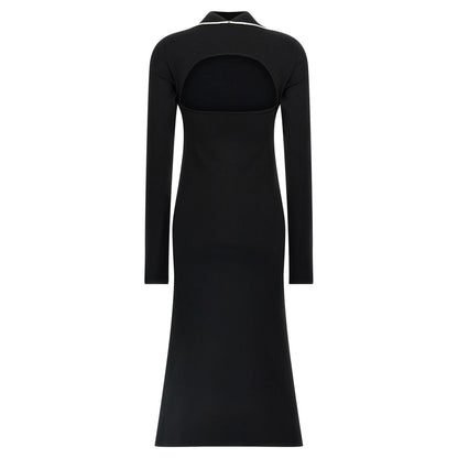 Sportmax Bicolor Viscose Midi Dress