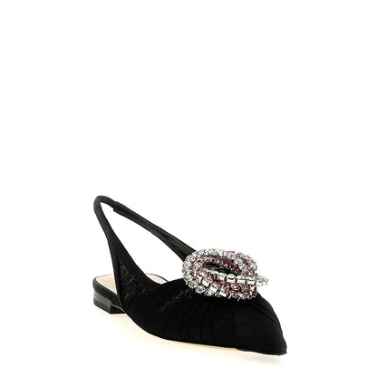 MACH & MACH Black Polyamide Ballet Flats