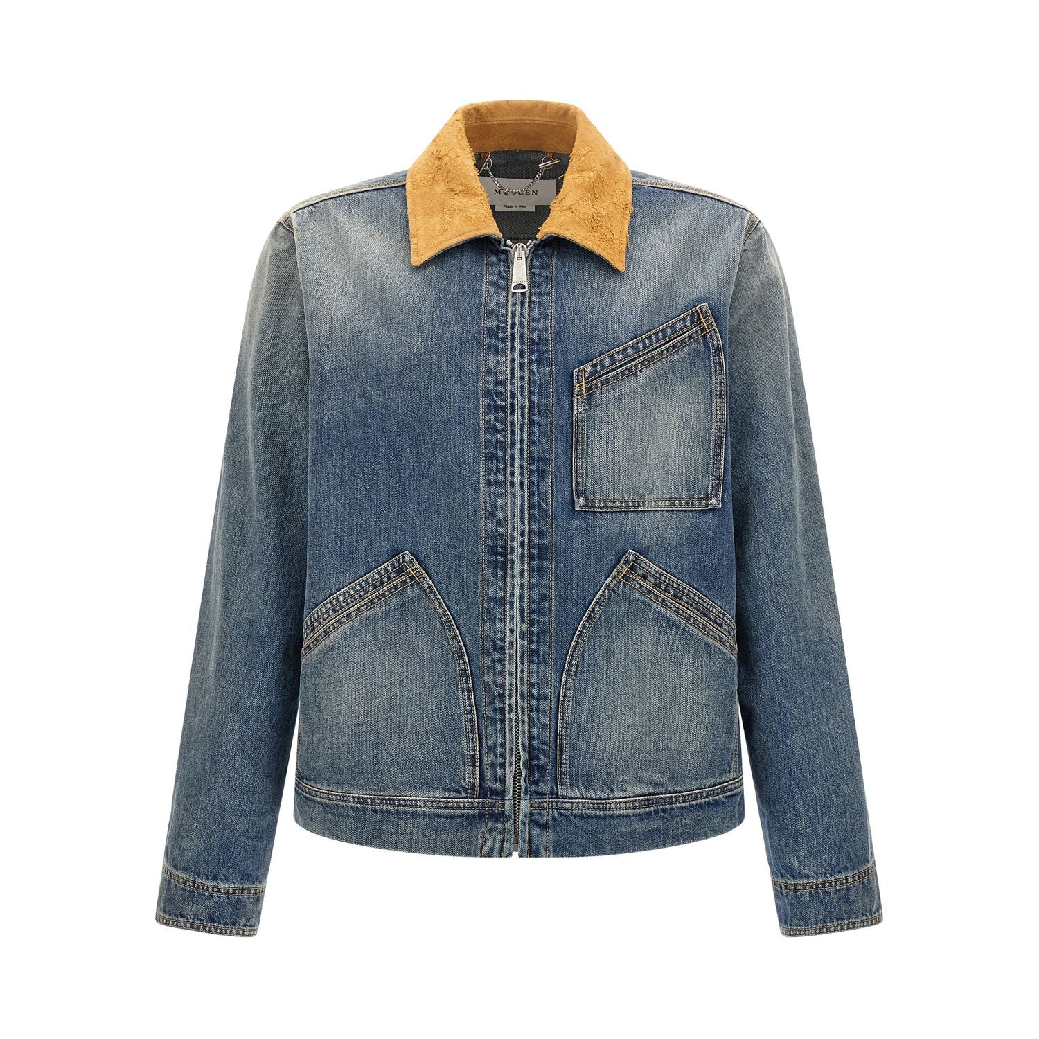 Alexander McQueen Blue Cotton Denim Jacket