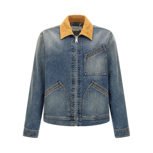 Alexander McQueen Blue Cotton Denim Jacket