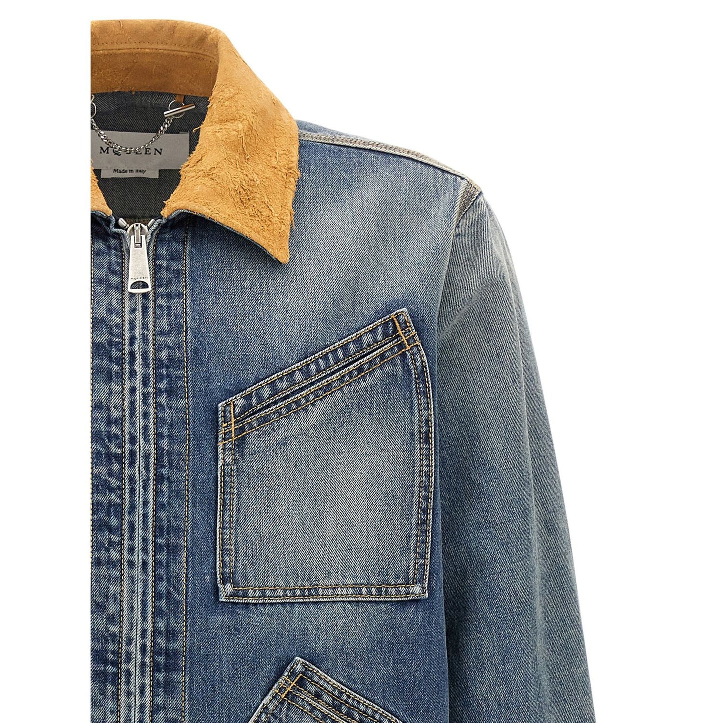 Alexander McQueen Blue Cotton Denim Jacket