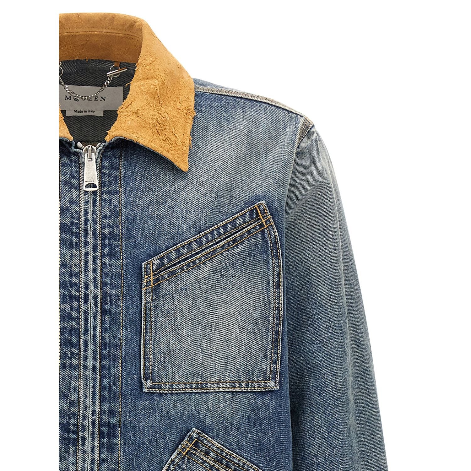 Alexander McQueen Blue Cotton Denim Jacket