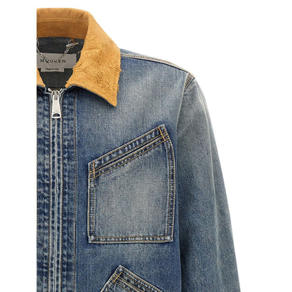 Alexander McQueen Blue Cotton Denim Jacket