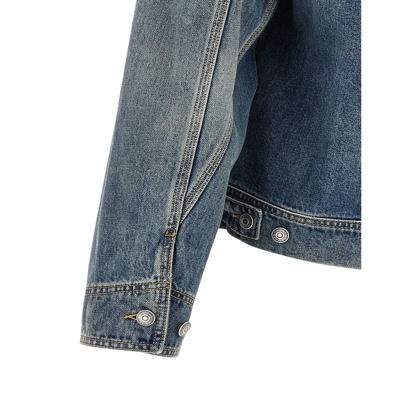 Alexander McQueen Blue Cotton Denim Jacket