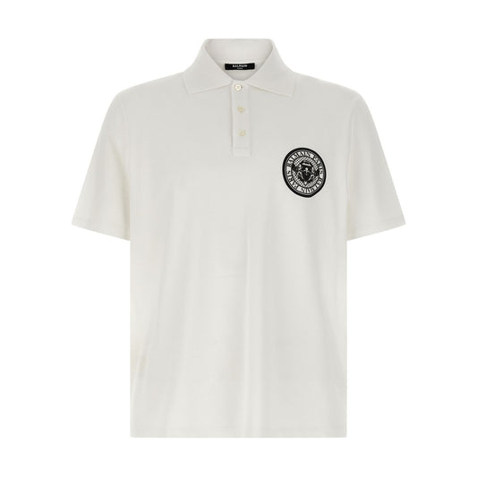 Balmain Bicolor Cotton Polo Shirt