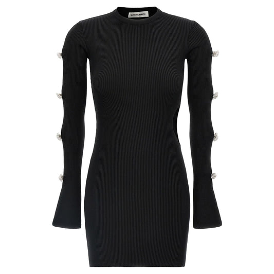 MACH & MACH Black Viscose Short Dress