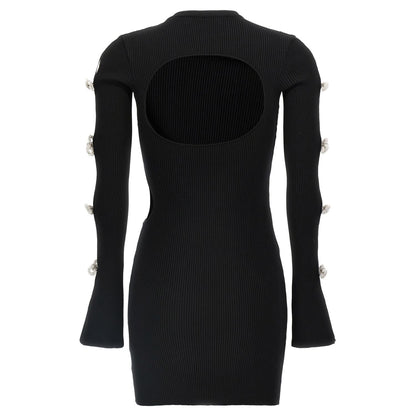 MACH & MACH Black Viscose Short Dress
