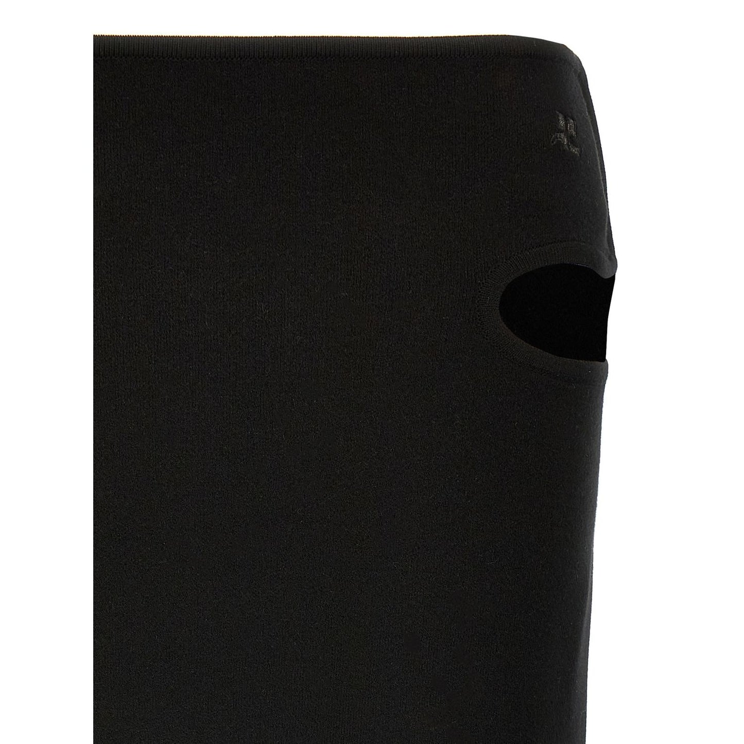 Courrèges Black Viscose Long Skirt
