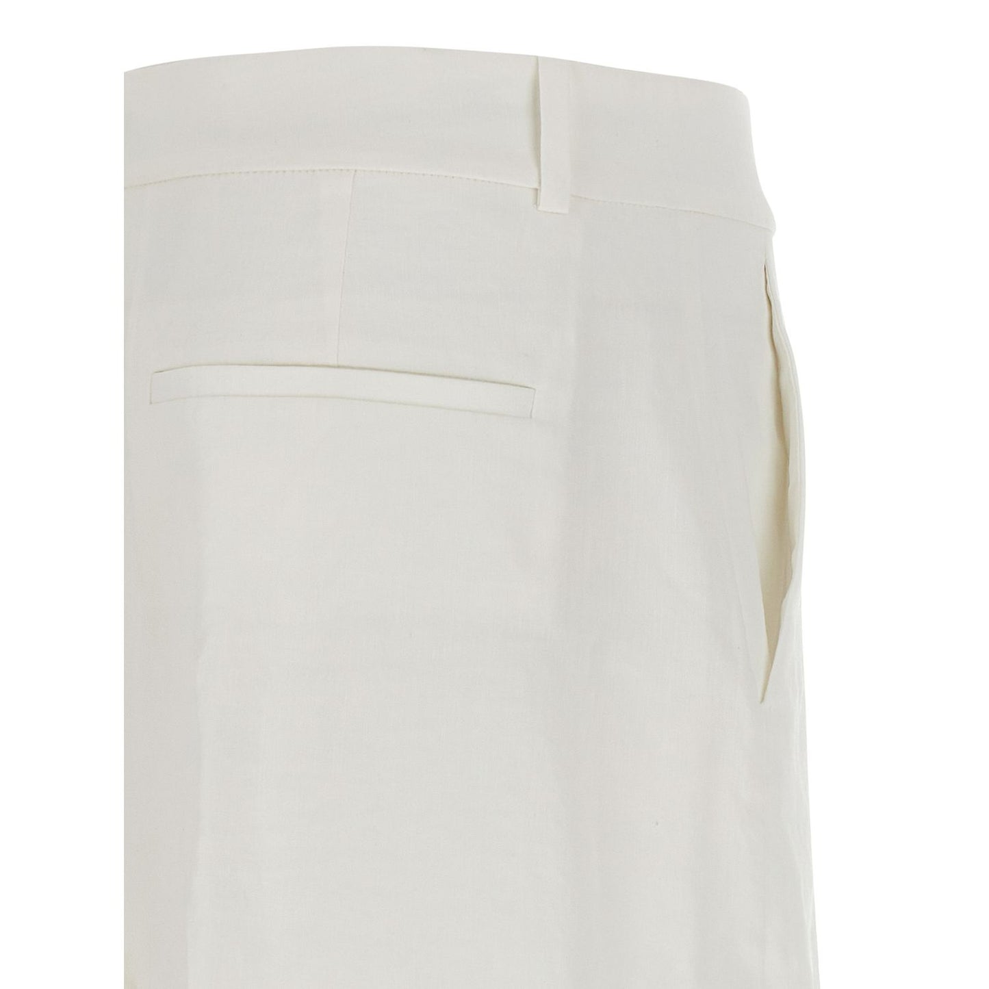 Theory White Linen Casual Pants