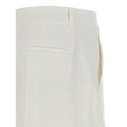 Theory White Linen Casual Pants