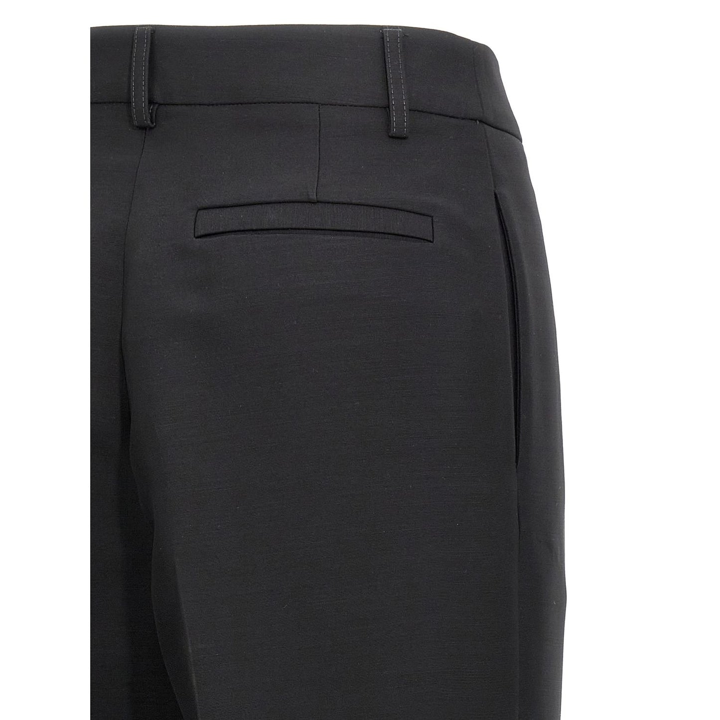 Ferragamo Black Viscose Dress Pants