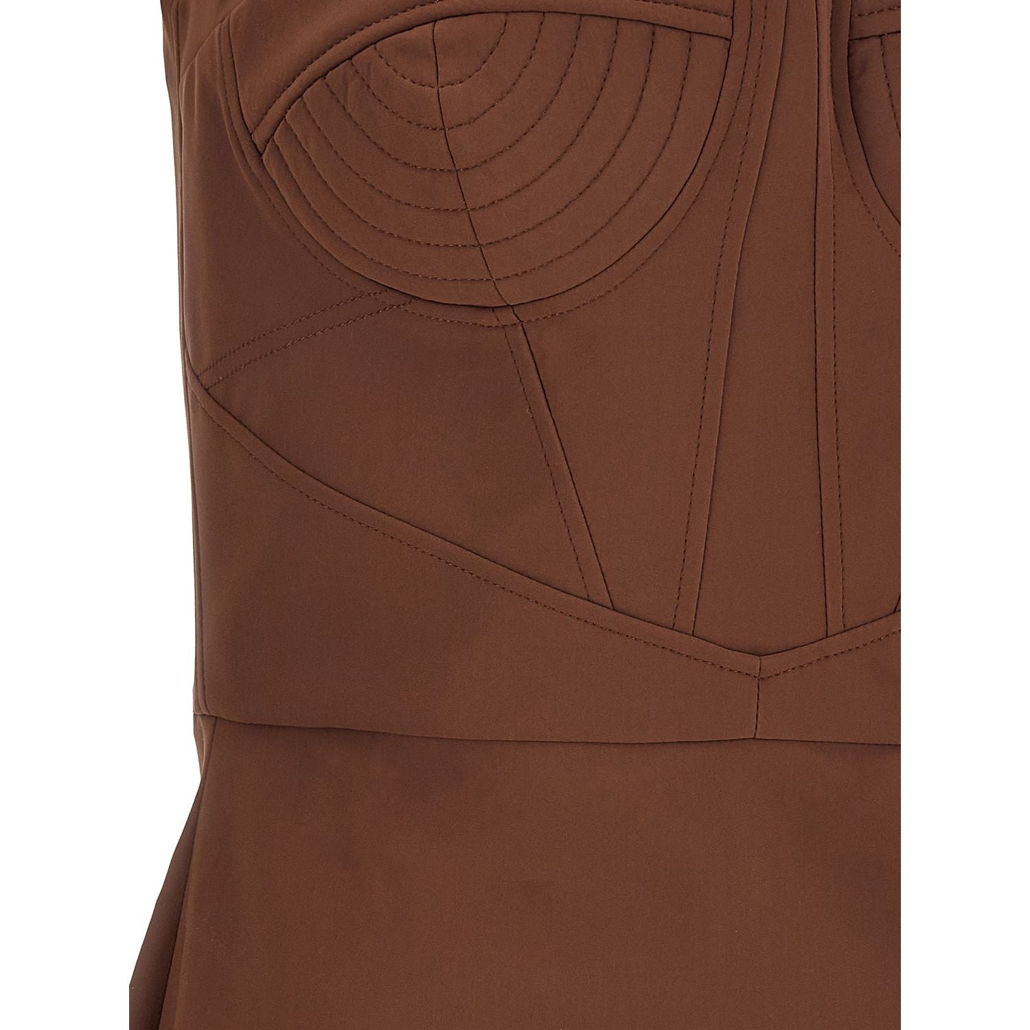 Nensi Dojaka Brown Polyamide Short Dress