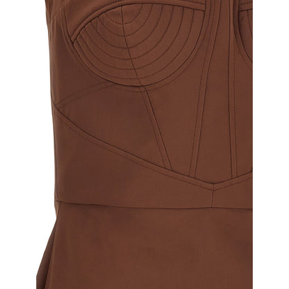 Nensi Dojaka Brown Polyamide Short Dress