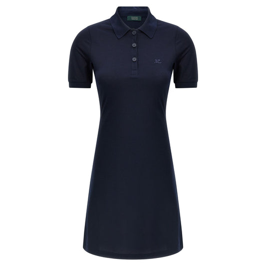 Courrèges Blue Cotton Short Dress