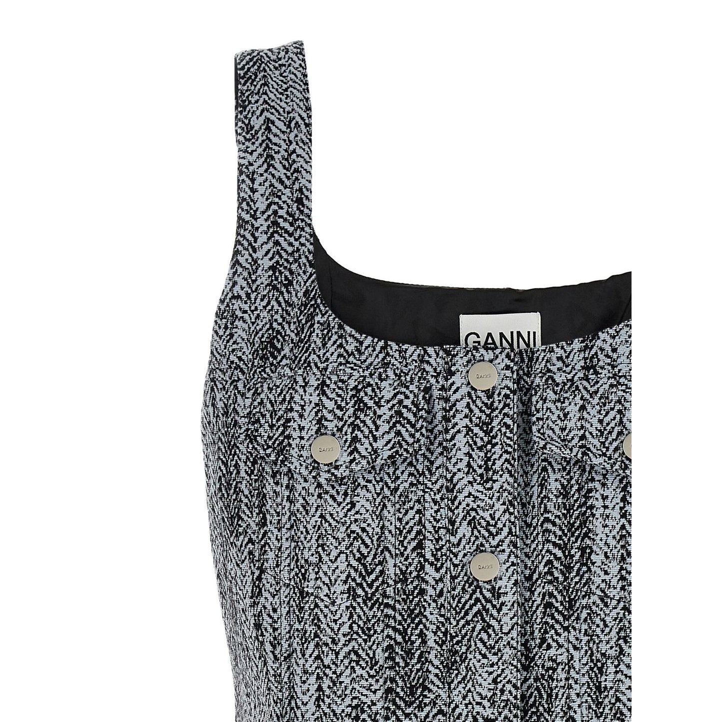 Ganni Multicolor Cotton Short Dress