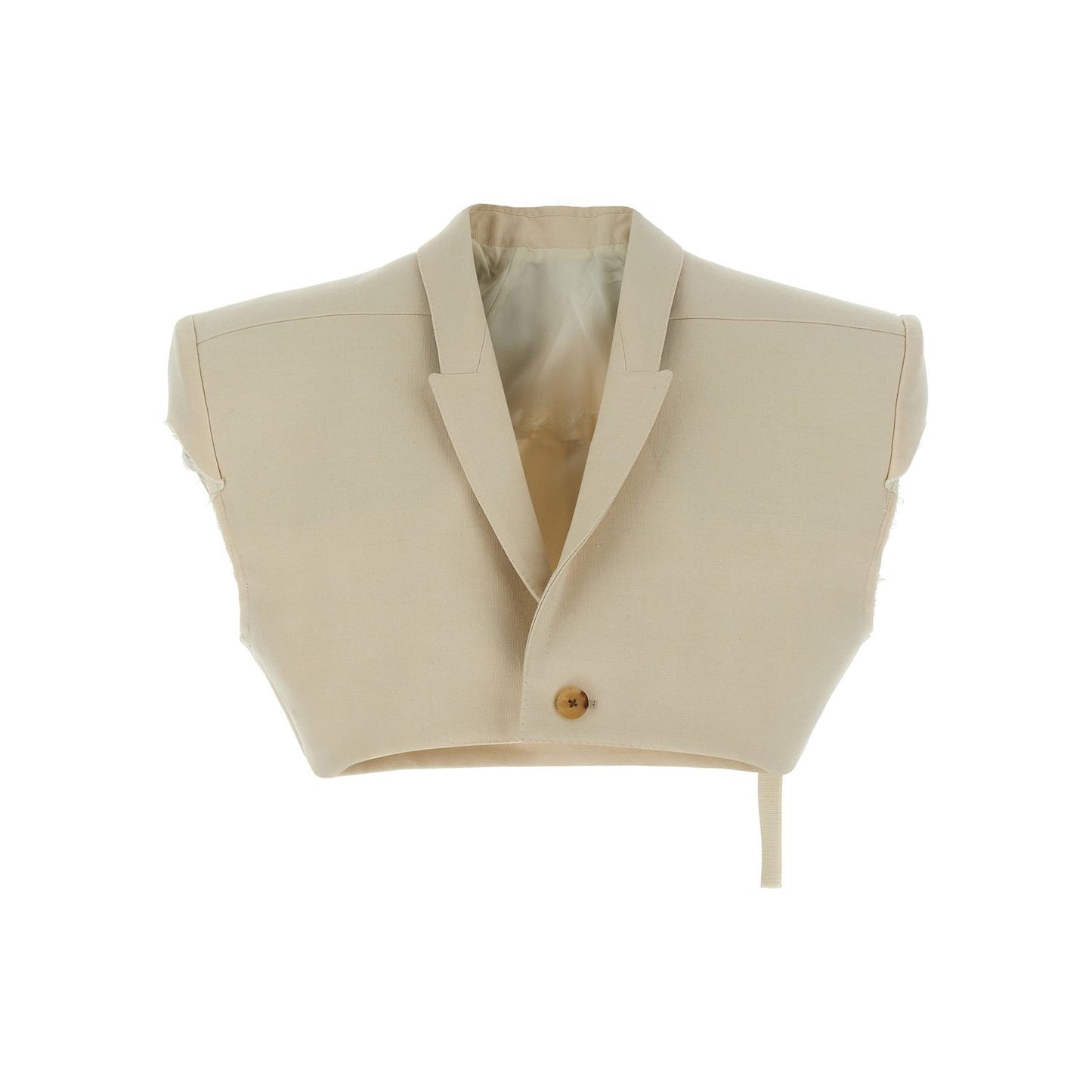 Rick Owens Beige Cotton Sleeveless Jacket