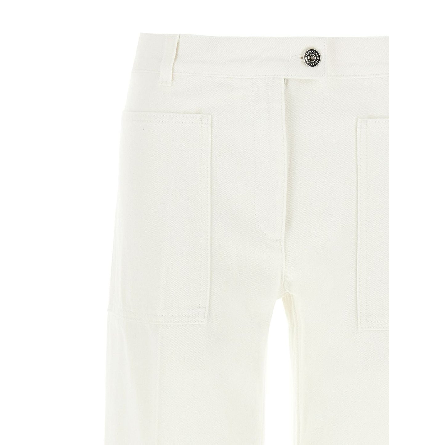 Ferragamo White Cotton Straight-Leg Jeans