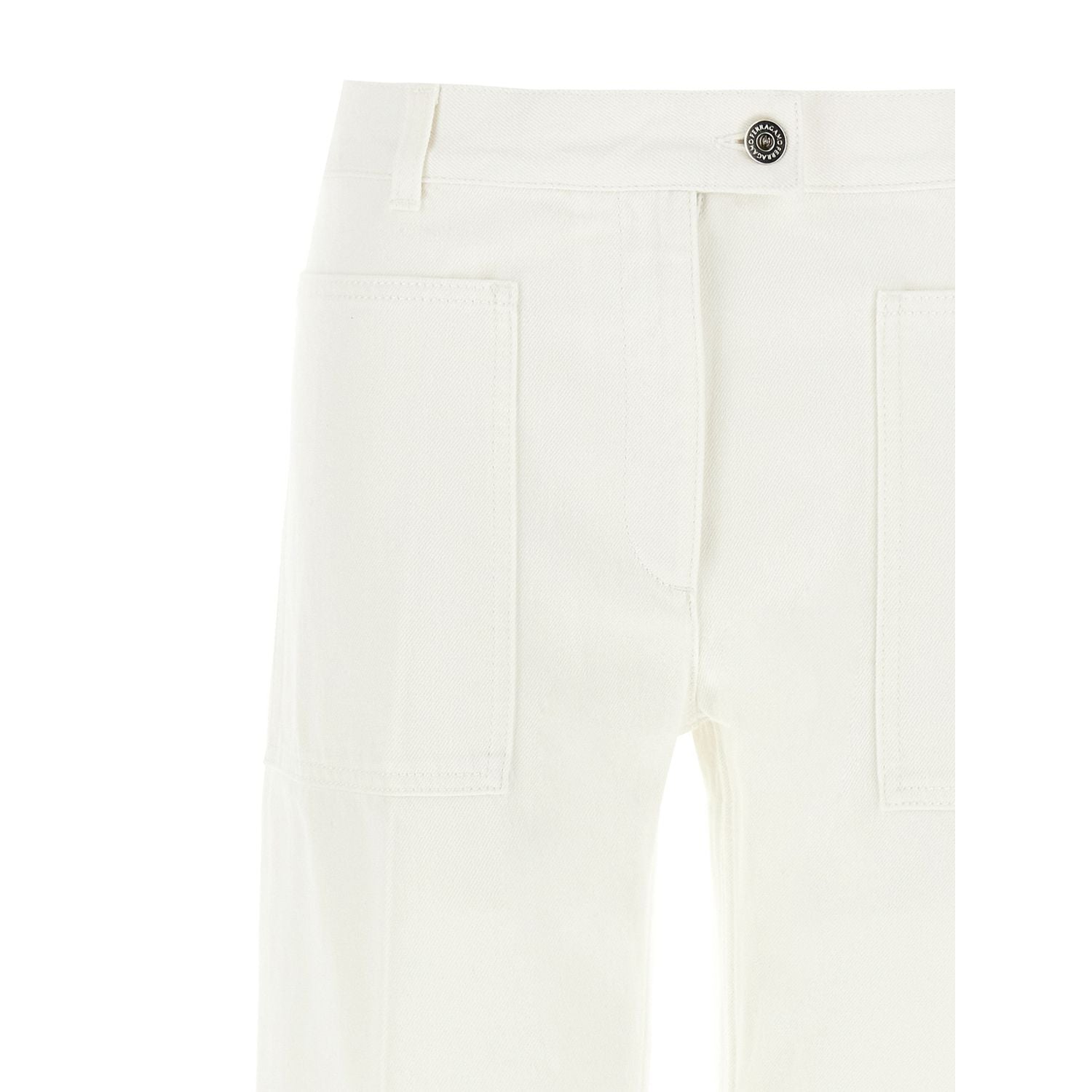 Ferragamo White Cotton Straight-Leg Jeans