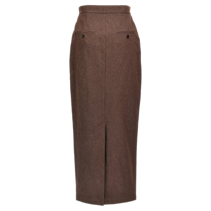 Max Mara Brown Cotton Mini Skirt
