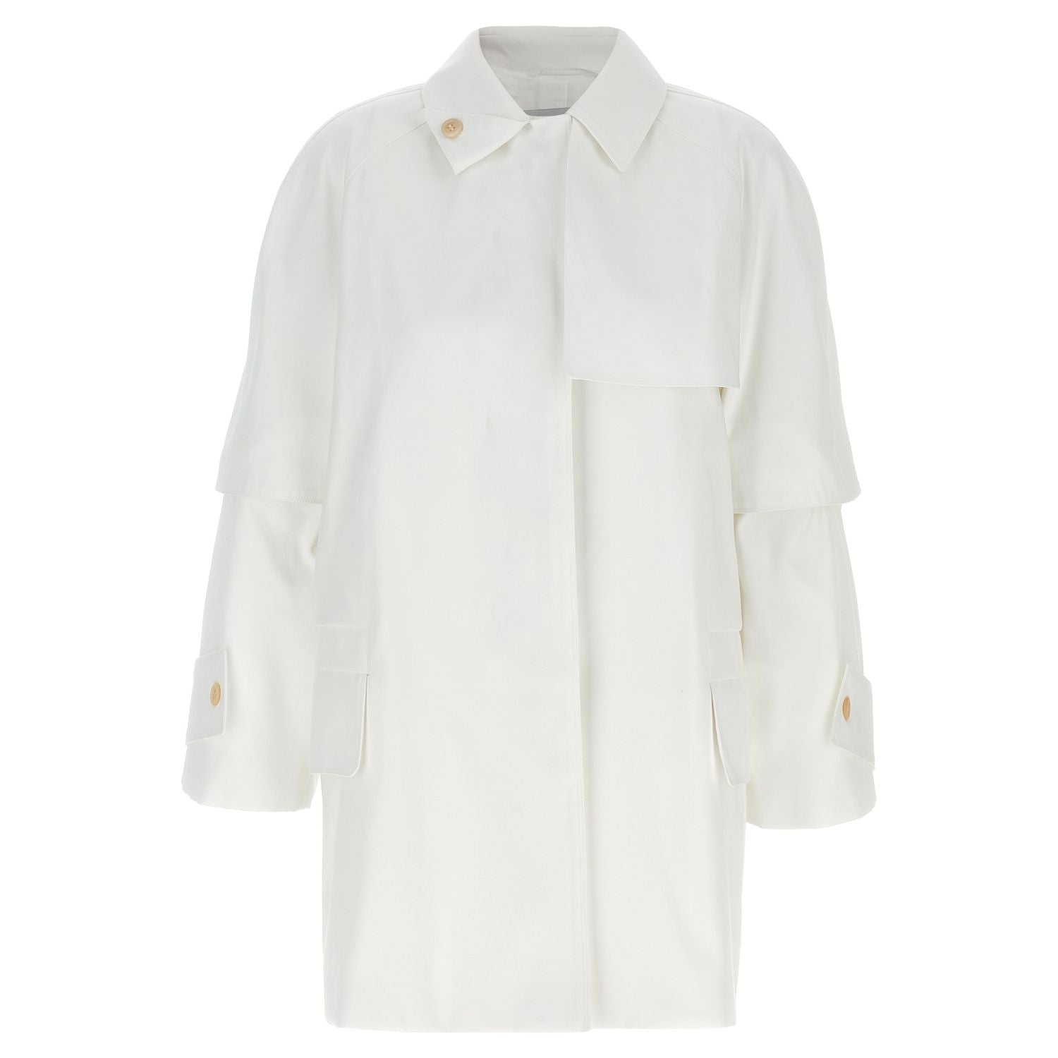 Max Mara White Cotton Coat