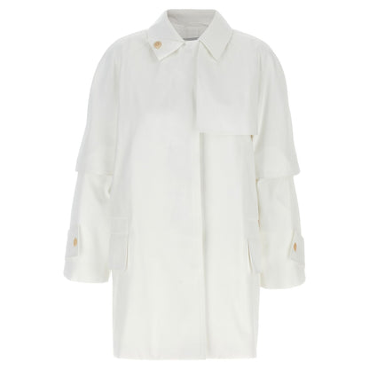 Max Mara White Cotton Coat
