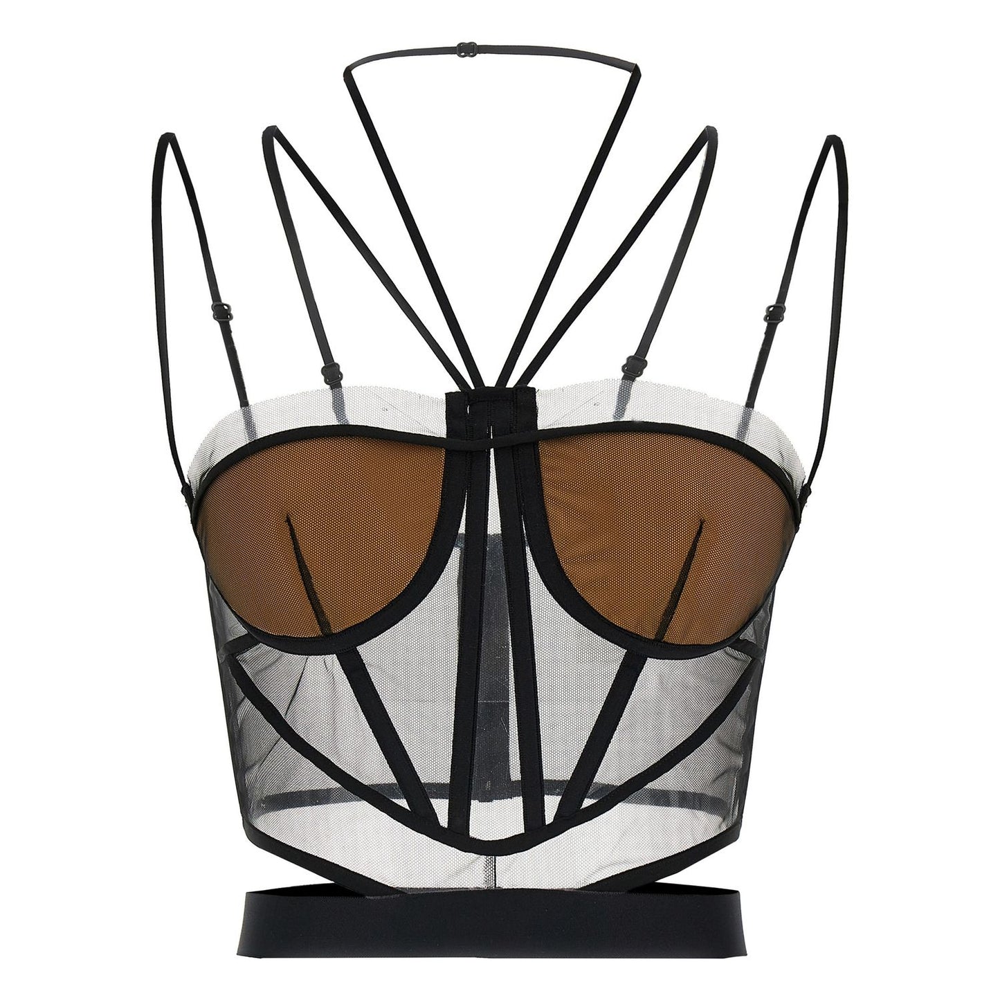 Nensi Dojaka Black Polyamide Tank Tops