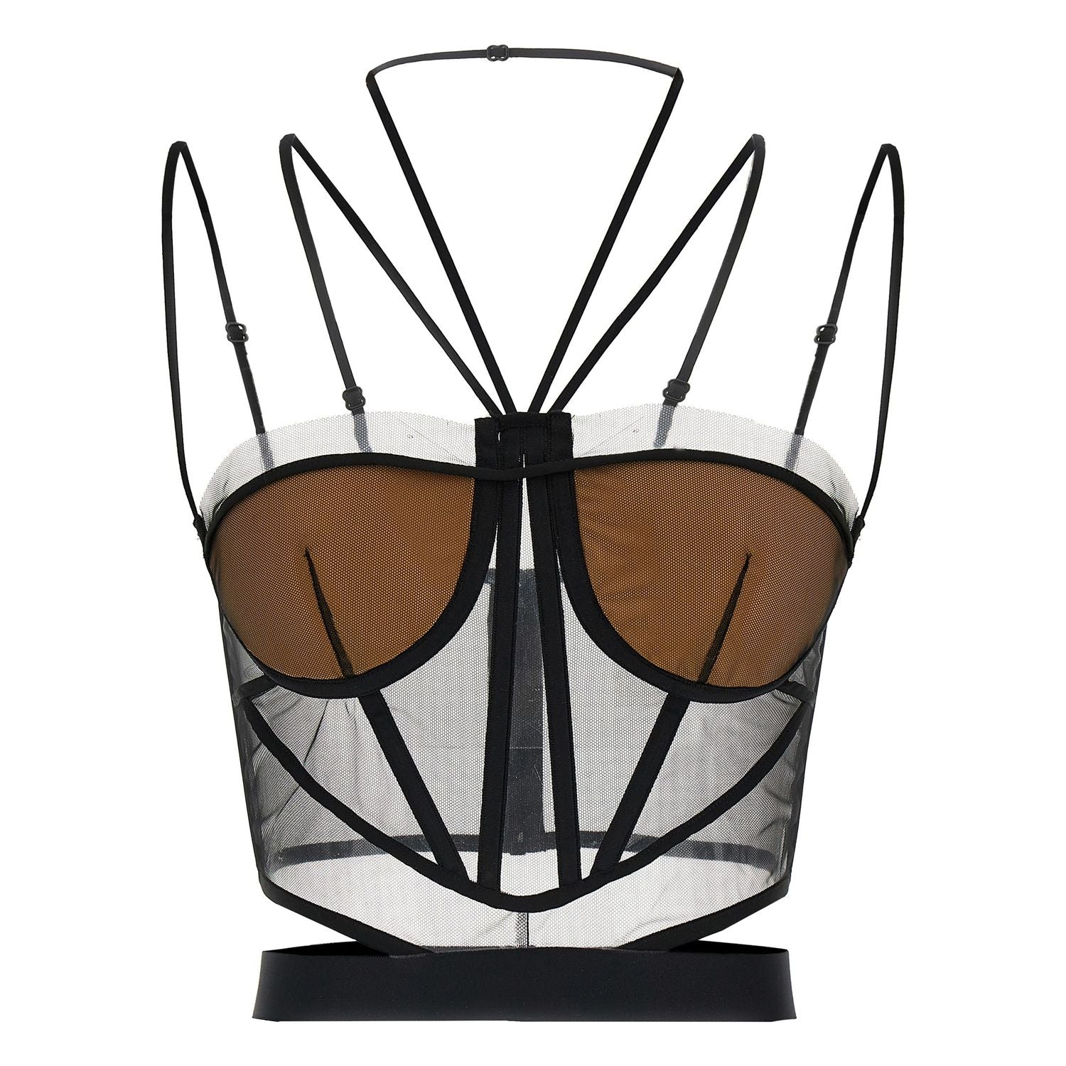 Nensi Dojaka Black Polyamide Tank Tops