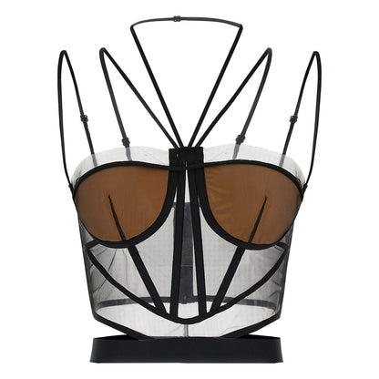 Nensi Dojaka Black Polyamide Tank Tops