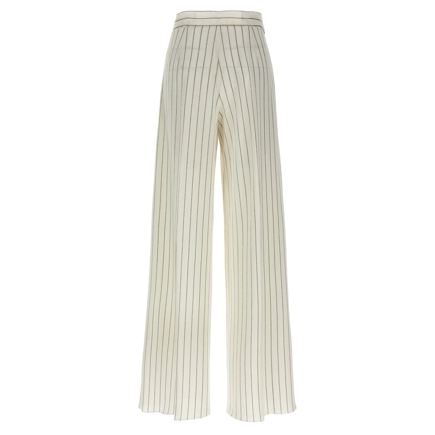 Max Mara White Cotton Casual Pants