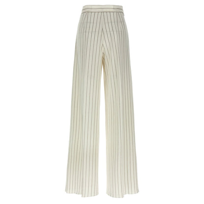 Max Mara White Cotton Casual Pants