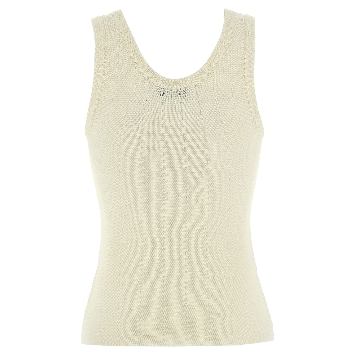 Etro White Silk Sleeveles T-Shirt
