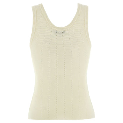 Etro White Silk Sleeveles T-Shirt
