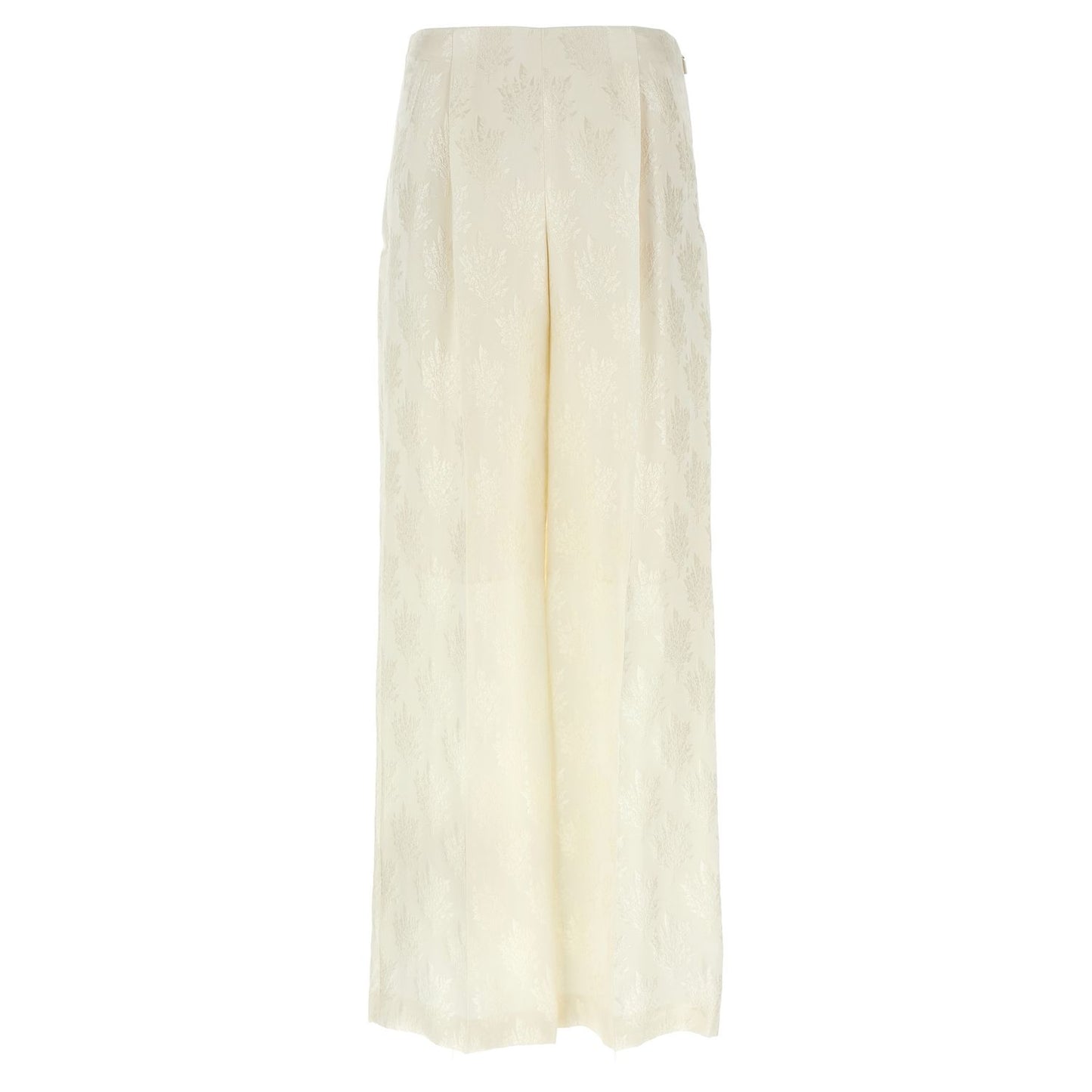 Fendi White Silk Casual Pants