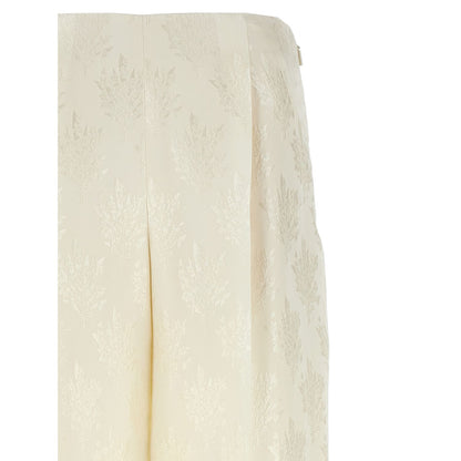 Fendi White Silk Casual Pants