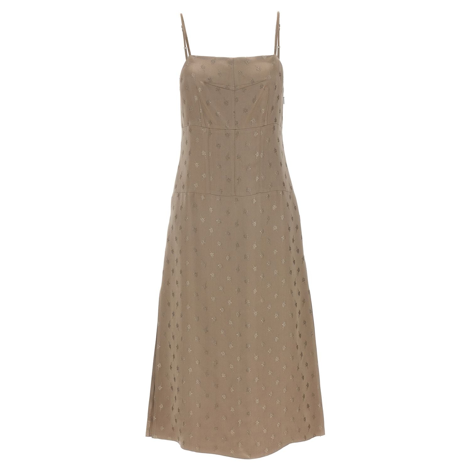 Fendi Gray Silk Midi Dress