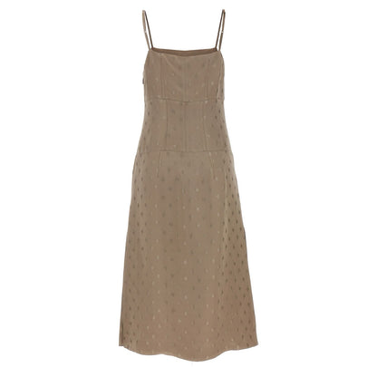 Fendi Gray Silk Midi Dress