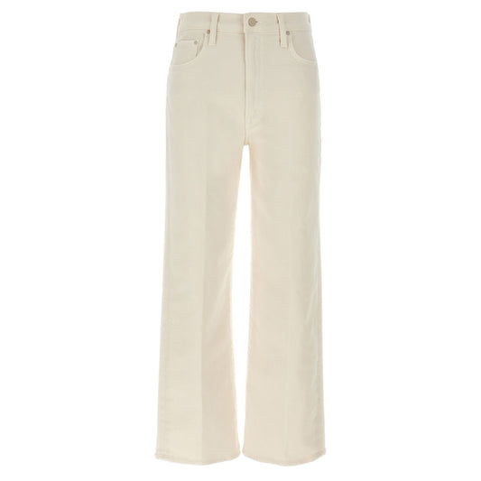 Mother Denim White Cotton High-Waisted Jean