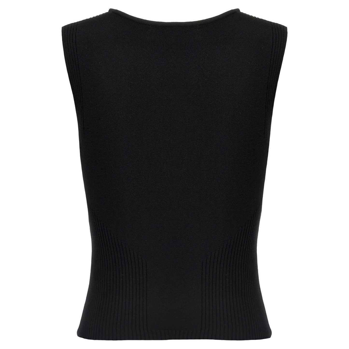 Marine Serre Black Viscose Tank Tops