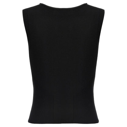 Marine Serre Black Viscose Tank Tops