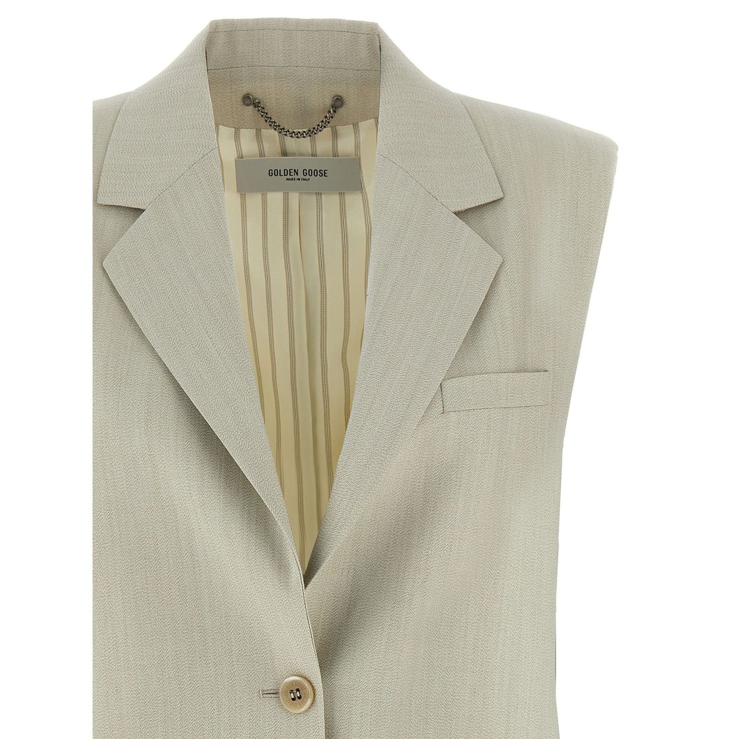 Golden Goose Beige Virgin Wool Sleeveless Jacket