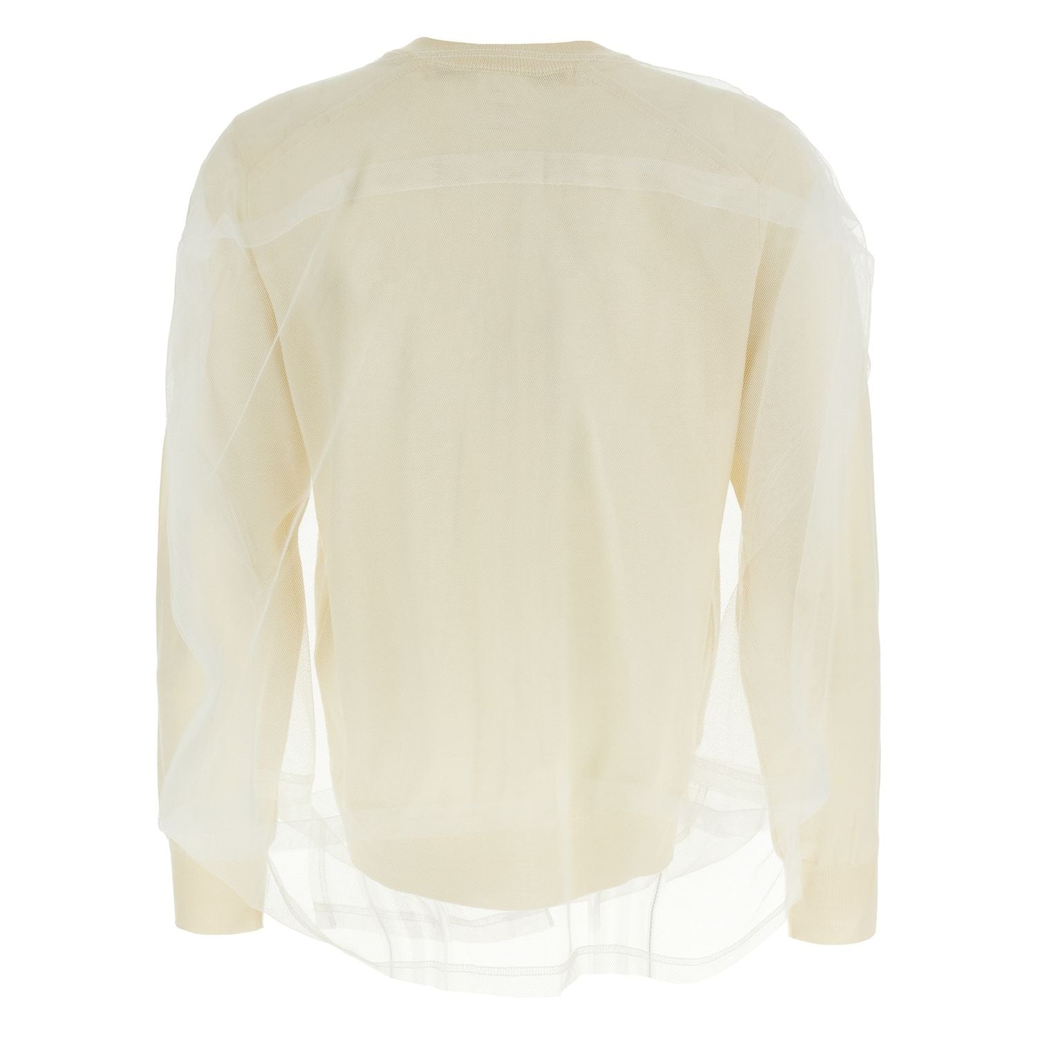 Comme Des Garçons White Wool Cardigan