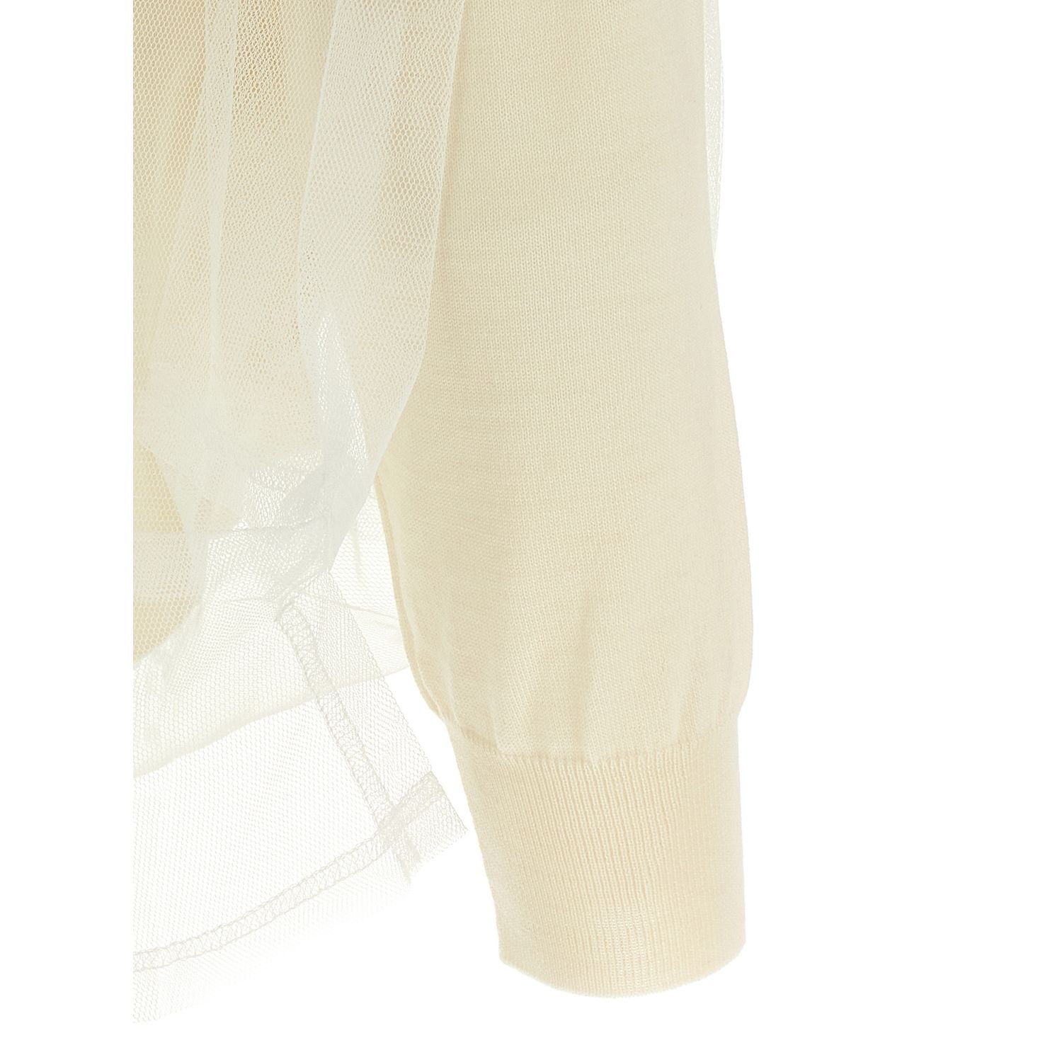 Comme Des Garçons White Wool Cardigan