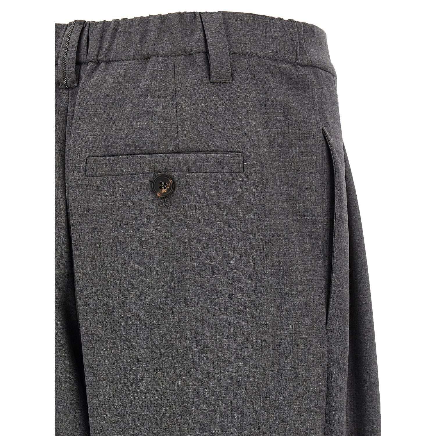 Brunello Cucinelli Gray Virgin Wool Casual Pants