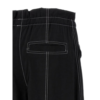 Ganni Black Viscose Casual Pants
