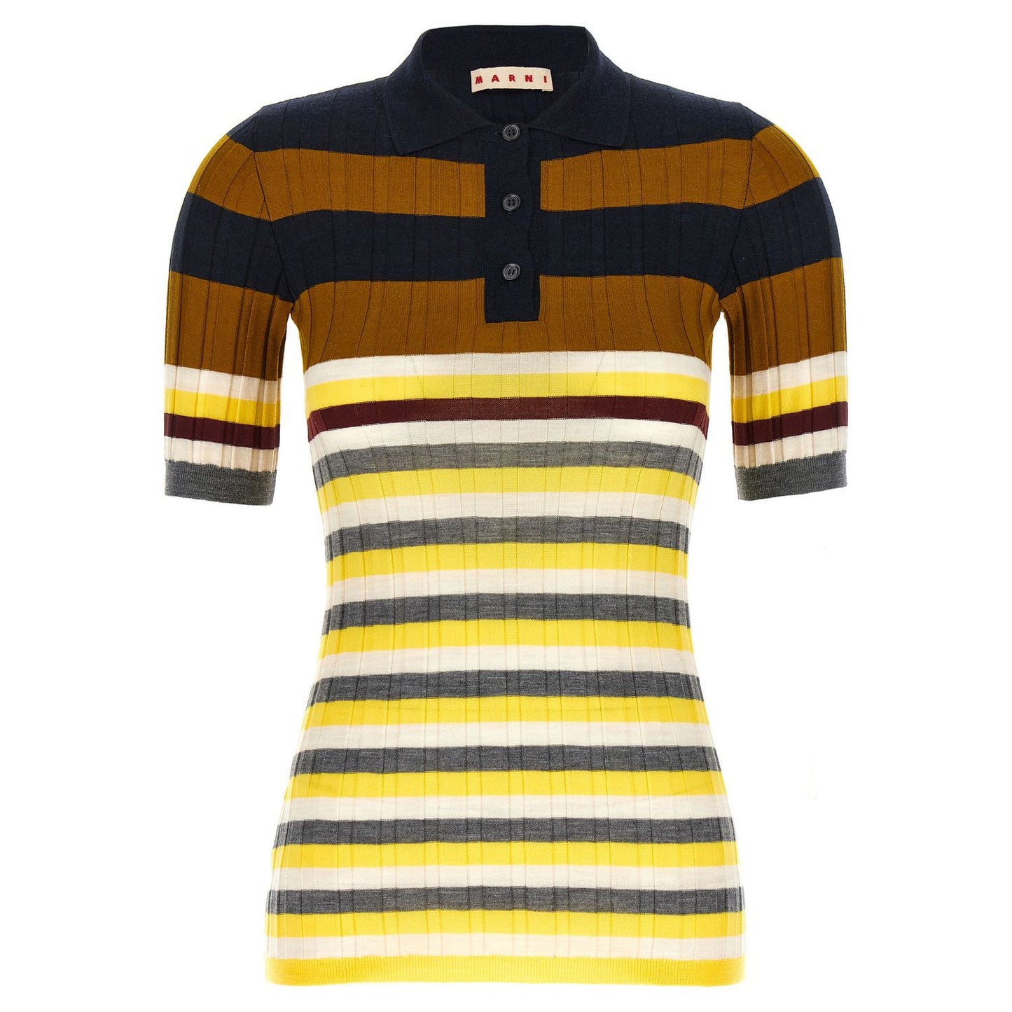 Marni Multicolor Virgin Wool Polo Shirt