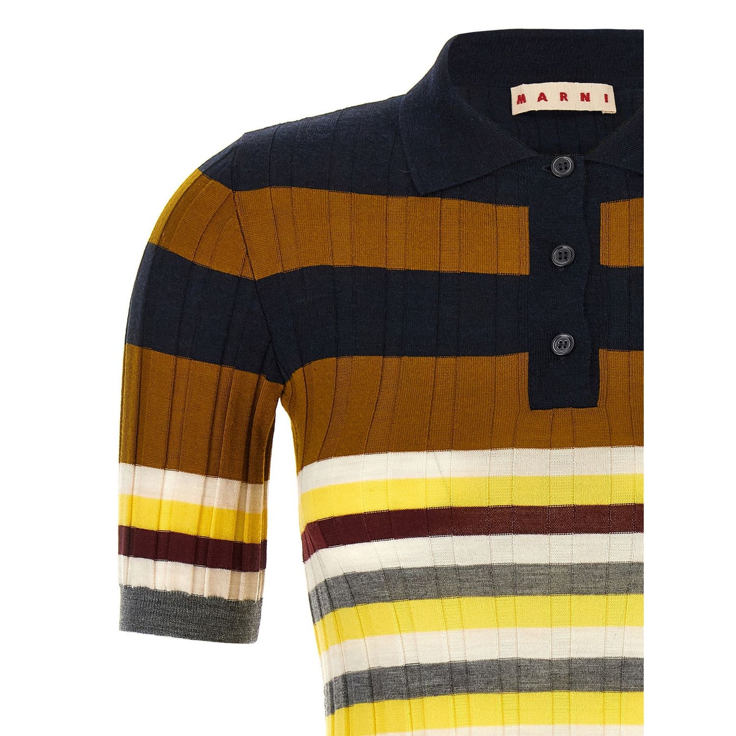 Marni Multicolor Virgin Wool Polo Shirt