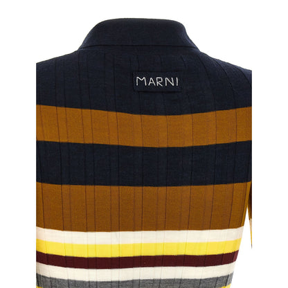 Marni Multicolor Virgin Wool Polo Shirt