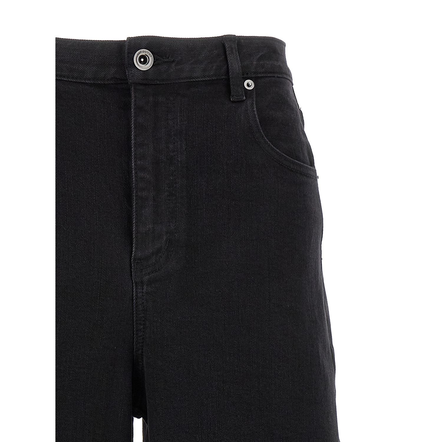 Self-Portrait Black Cotton High-Waisted Jean