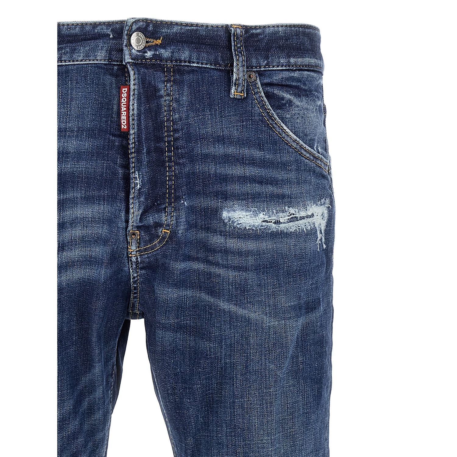 Dsquared² Blue Cotton Slim Fit Jeans